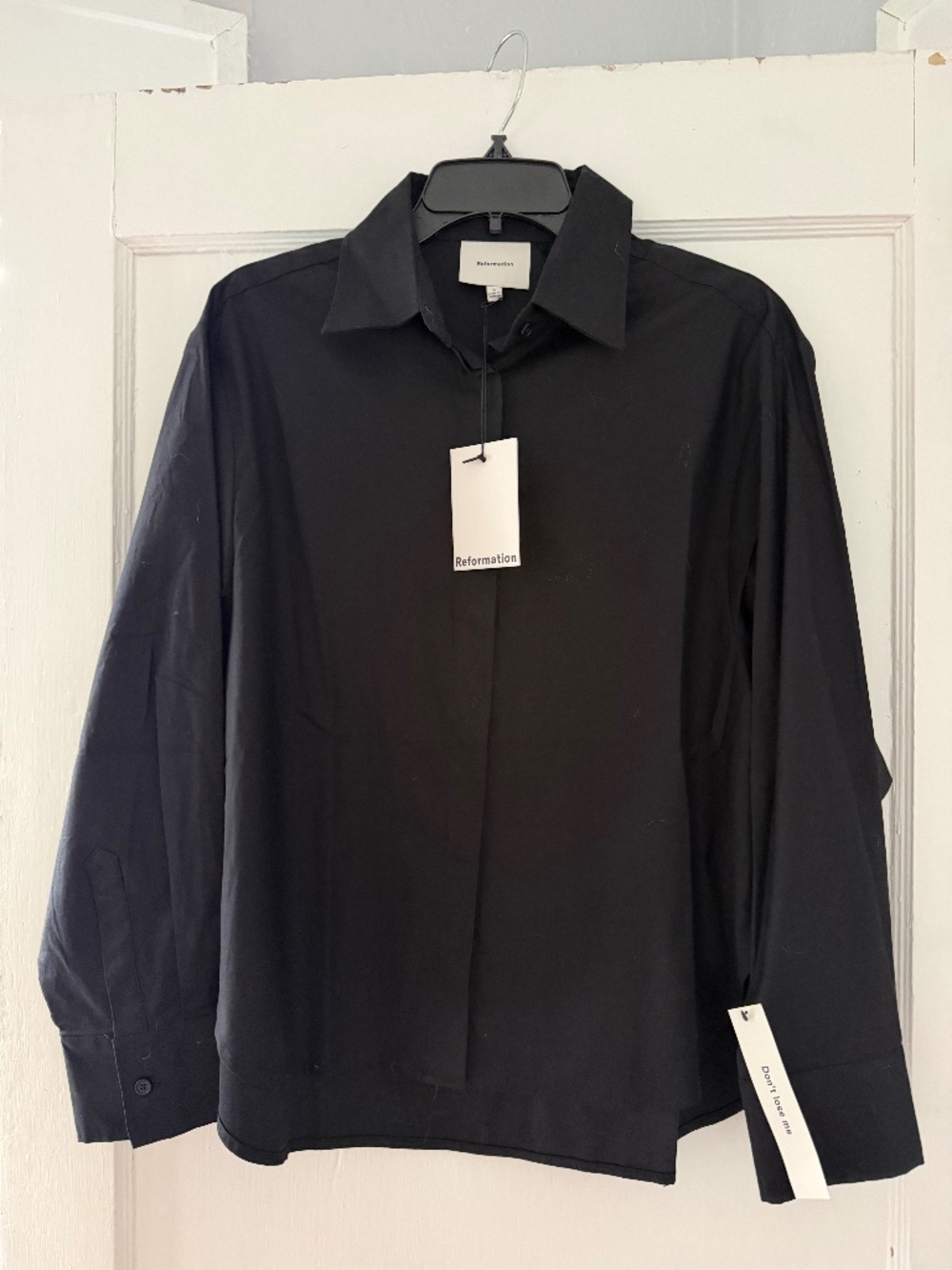 Reformation Andy Oversized Shirt Black - Size S